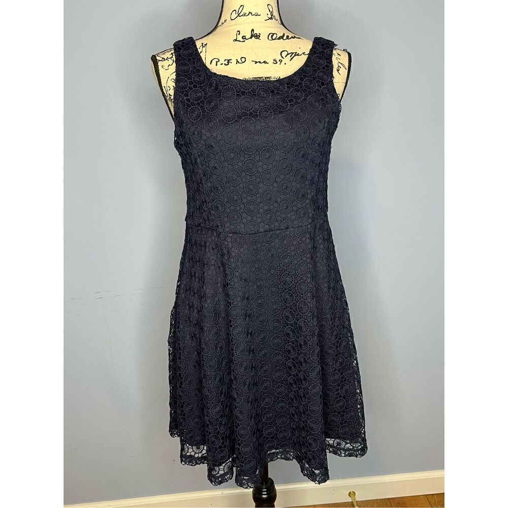 BRAND NEW - Y2K Alythea Women’s L Lace Fit and Flair Above Knee Dress Navy